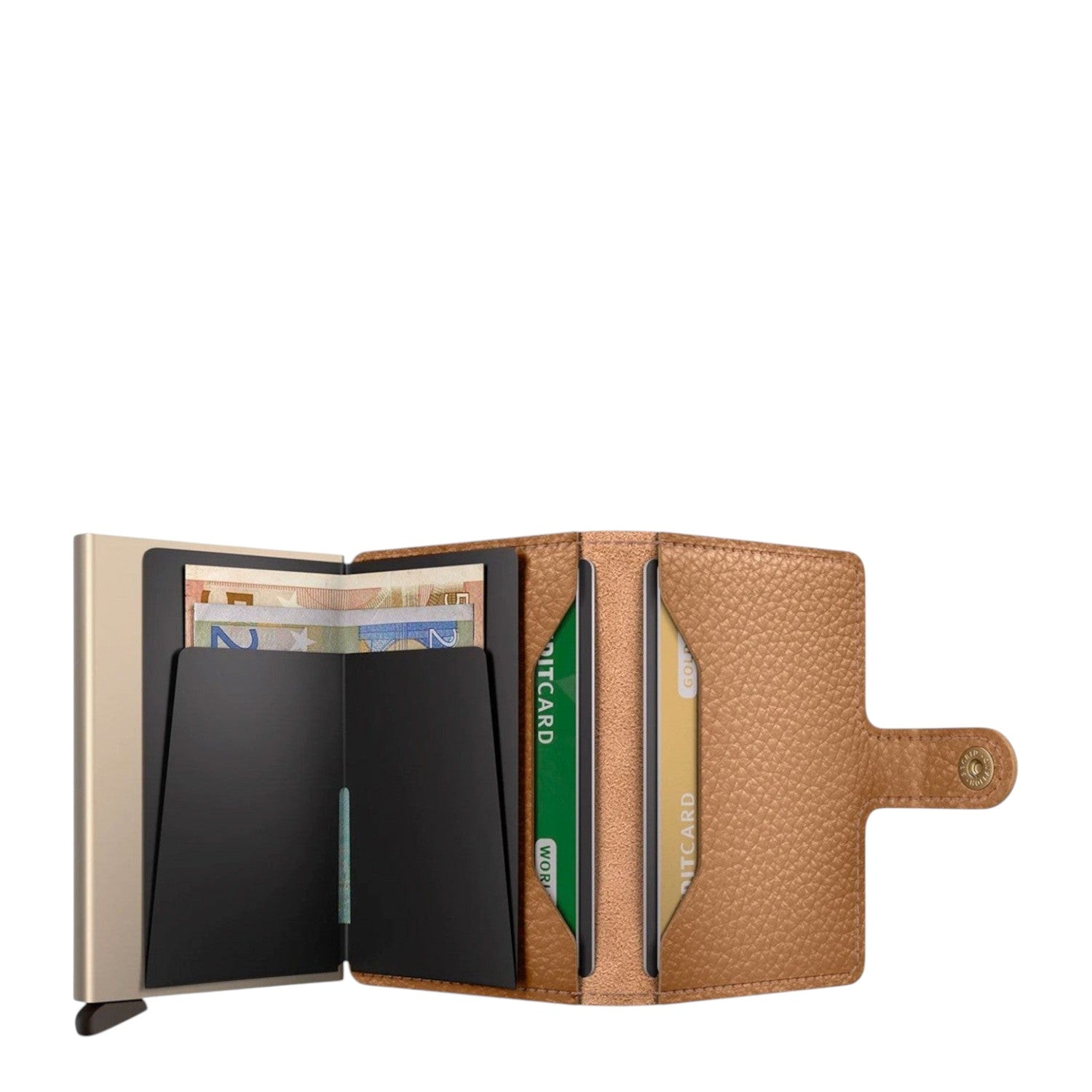 Lieblingstasche Secrid Miniwallet Pebble in tan leather with open card protector and cash slots