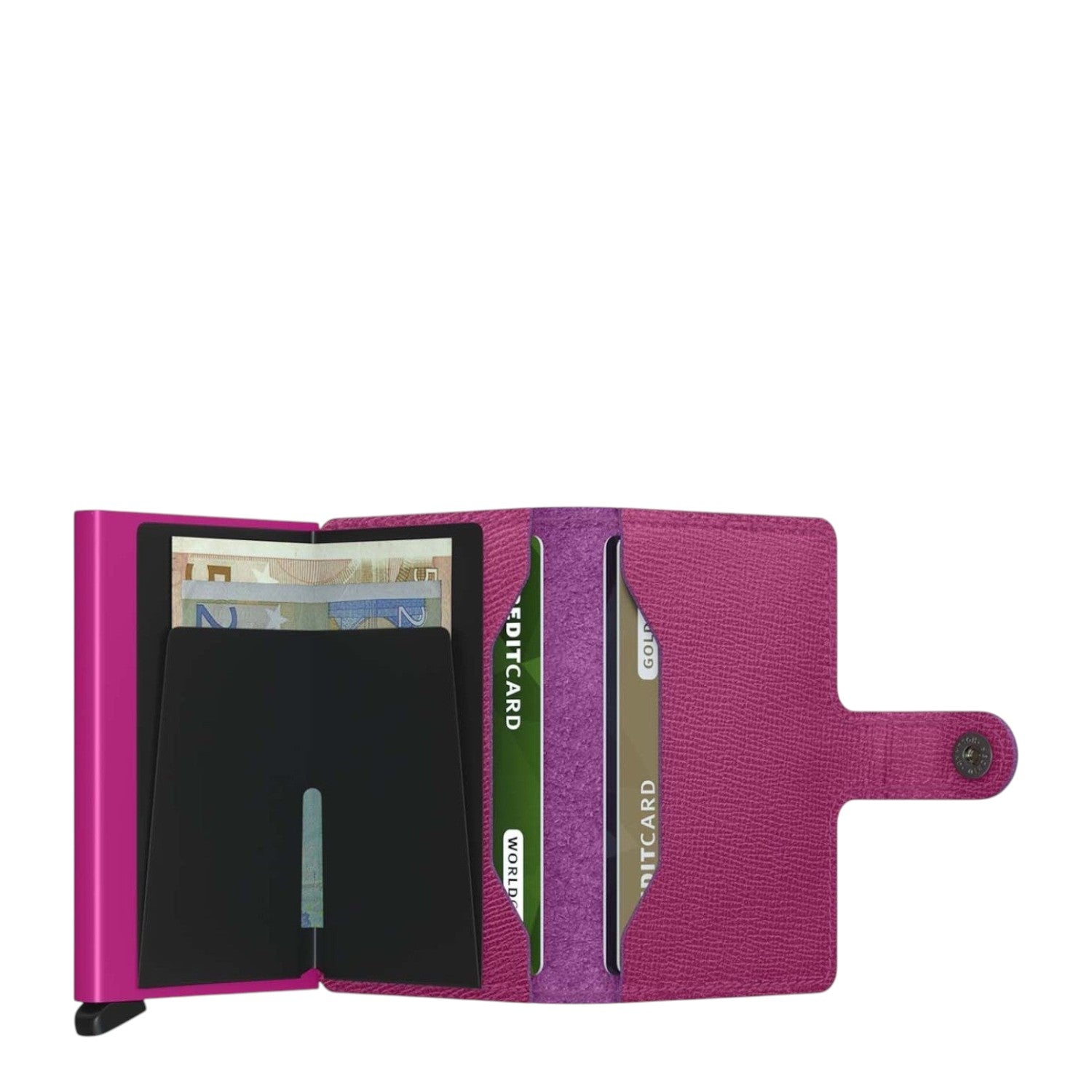 Lieblingstasche Secrid Miniwallet in vibrant pink leather with card protector and internal cash compartment