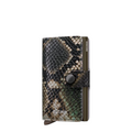 Lieblingstasche Secrid Miniwallet Serpent featuring a green and black snakeskin textured leather finish