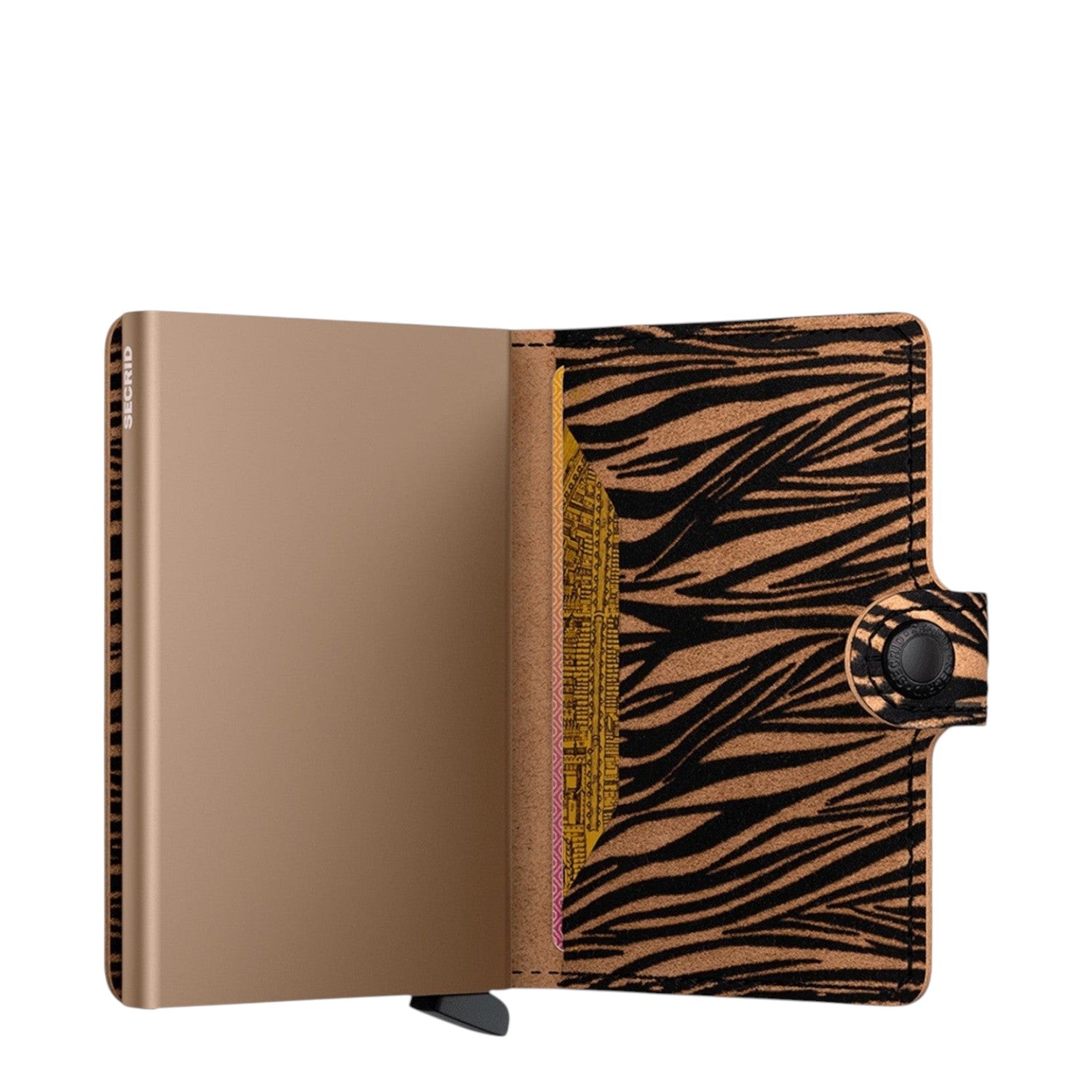 Lieblingstasche Secrid Miniwallet Zebra with metallic card protector and animal print leather interior