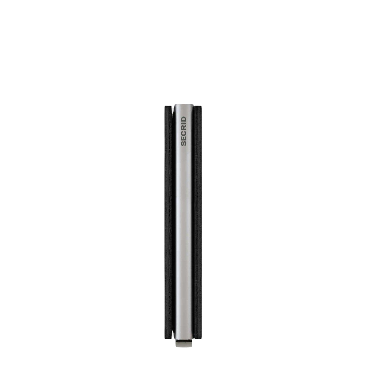 Lieblingstasche Secrid Slimwallet Original in black leather with silver aluminium card protector side view