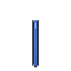 Lieblingstasche Secrid Slimwallet Matte in blue with RFID-protected card protector mechanism, side view
