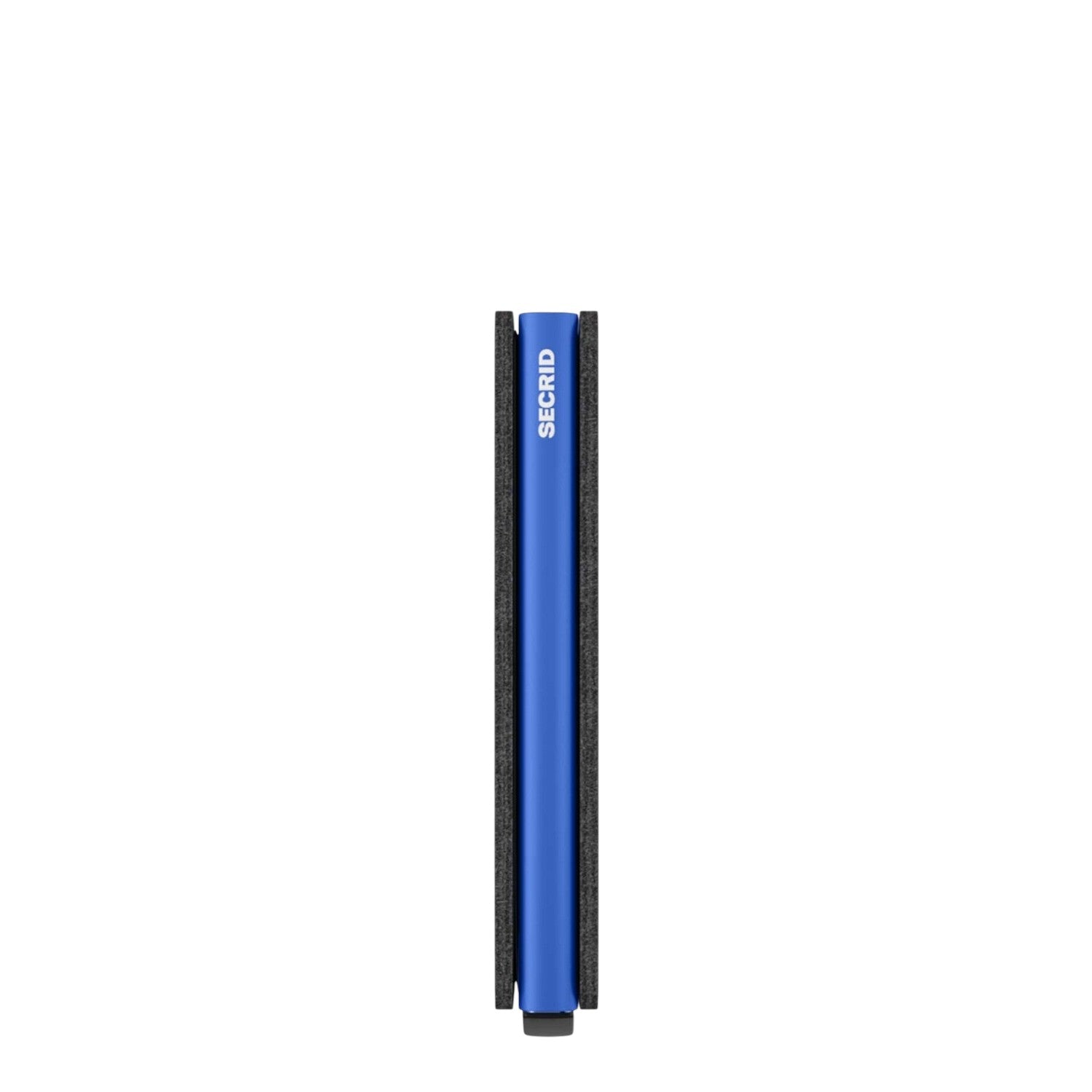 Lieblingstasche Secrid Slimwallet Matte in blue with RFID-protected card protector mechanism, side view