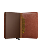 Lieblingstasche Secrid Slimwallet in brown leather with integrated RFID-blocking card protector mechanism