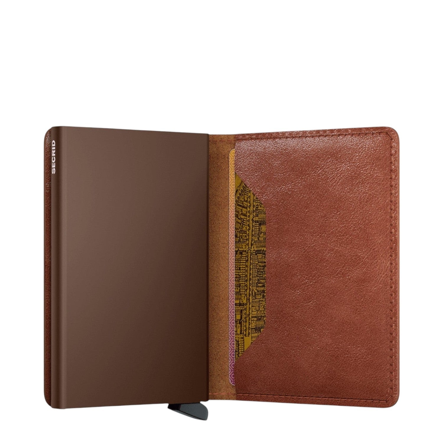 Lieblingstasche Secrid Slimwallet in brown leather with integrated RFID-blocking card protector mechanism