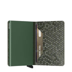 Lieblingstasche Secrid Slimwallet Hexagon in green with RFID-protected card protector and geometric pattern interior
