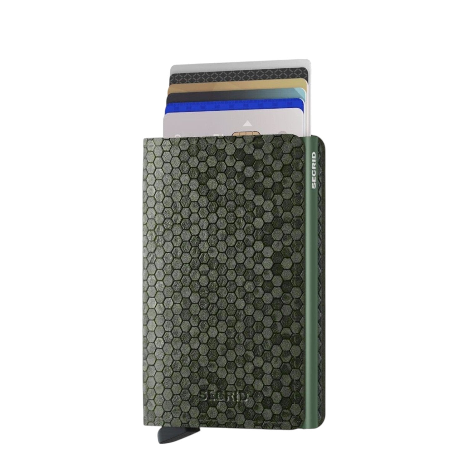 Lieblingstasche Secrid Slimwallet Hexagon in olive green with RFID protection and card ejector mechanism