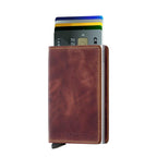 Lieblingstasche Secrid Slimwallet in vintage brown leather with card protector mechanism and RFID protection