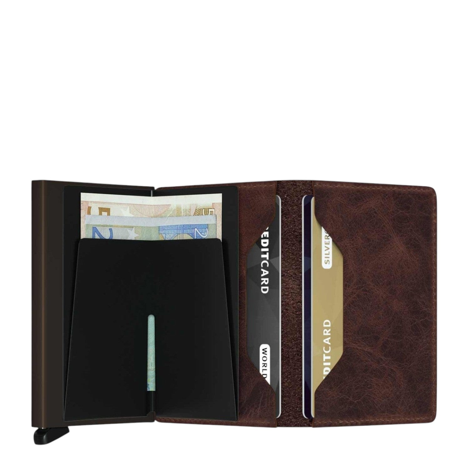 Lieblingstasche Secrid Slimwallet in vintage brown leather with integrated card protector and cash storage