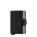 Lieblingstasche Secrid Twinwallet in black leather with dual card protectors and snap button closure