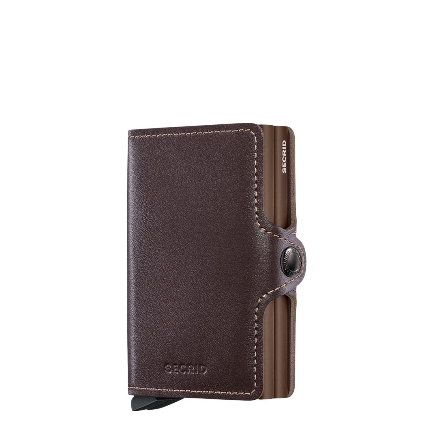Lieblingstasche Secrid Twinwallet Original in dark brown leather with RFID protection and snap button closure