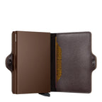 Lieblingstasche Secrid Twinwallet Original in brown leather with RFID protection and card slide mechanism