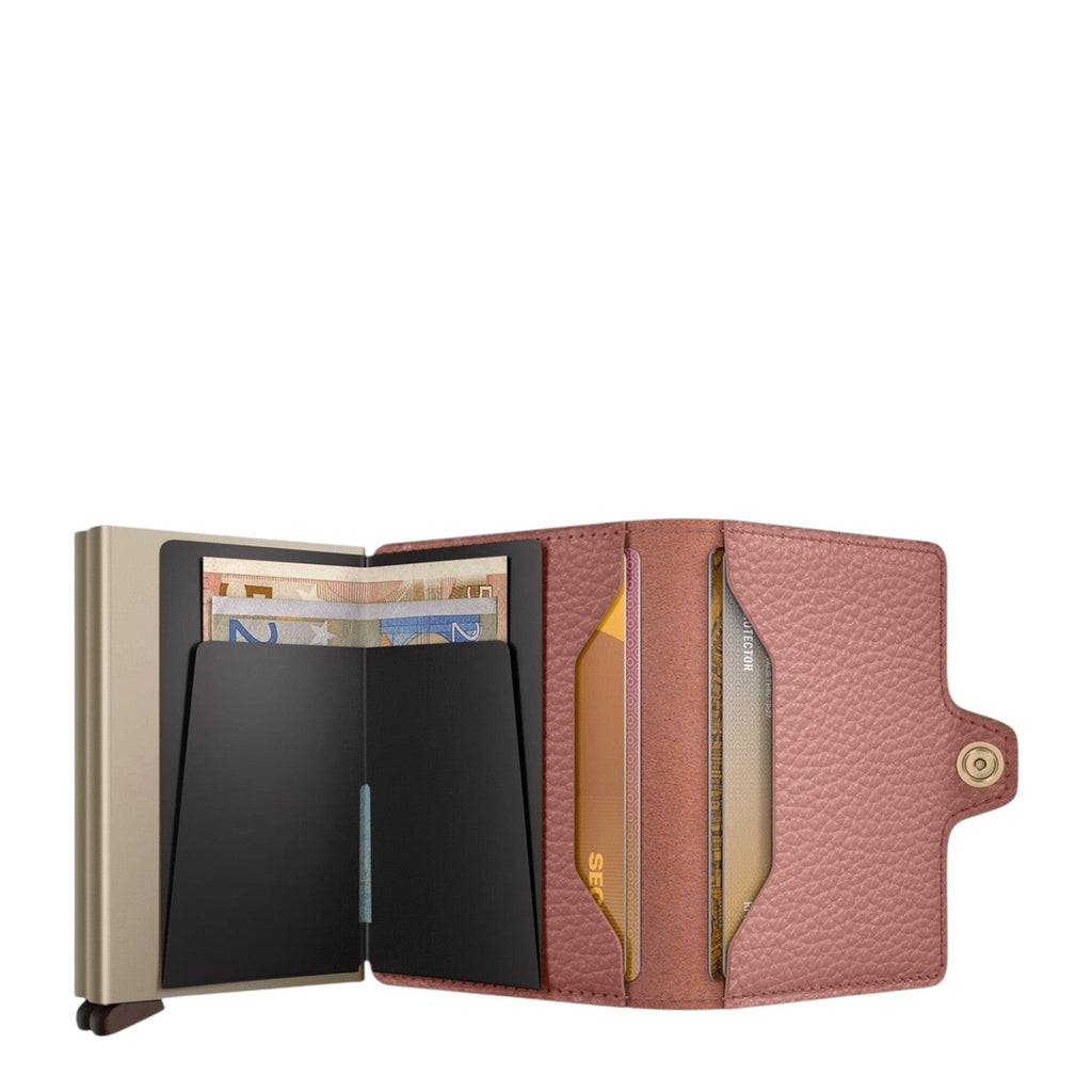 Lieblingstasche Secrid Twinwallet Pebble in dusty rose leather with two card protectors and snap button closure