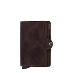 Lieblingstasche Secrid Twinwallet Vintage dark brown leather card holder with RFID protection and snap button closure