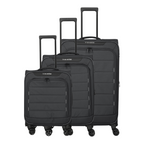 Lieblingstasche Skaii 4-wheel trolley luggage set in black featuring durable fabric and extendable handles