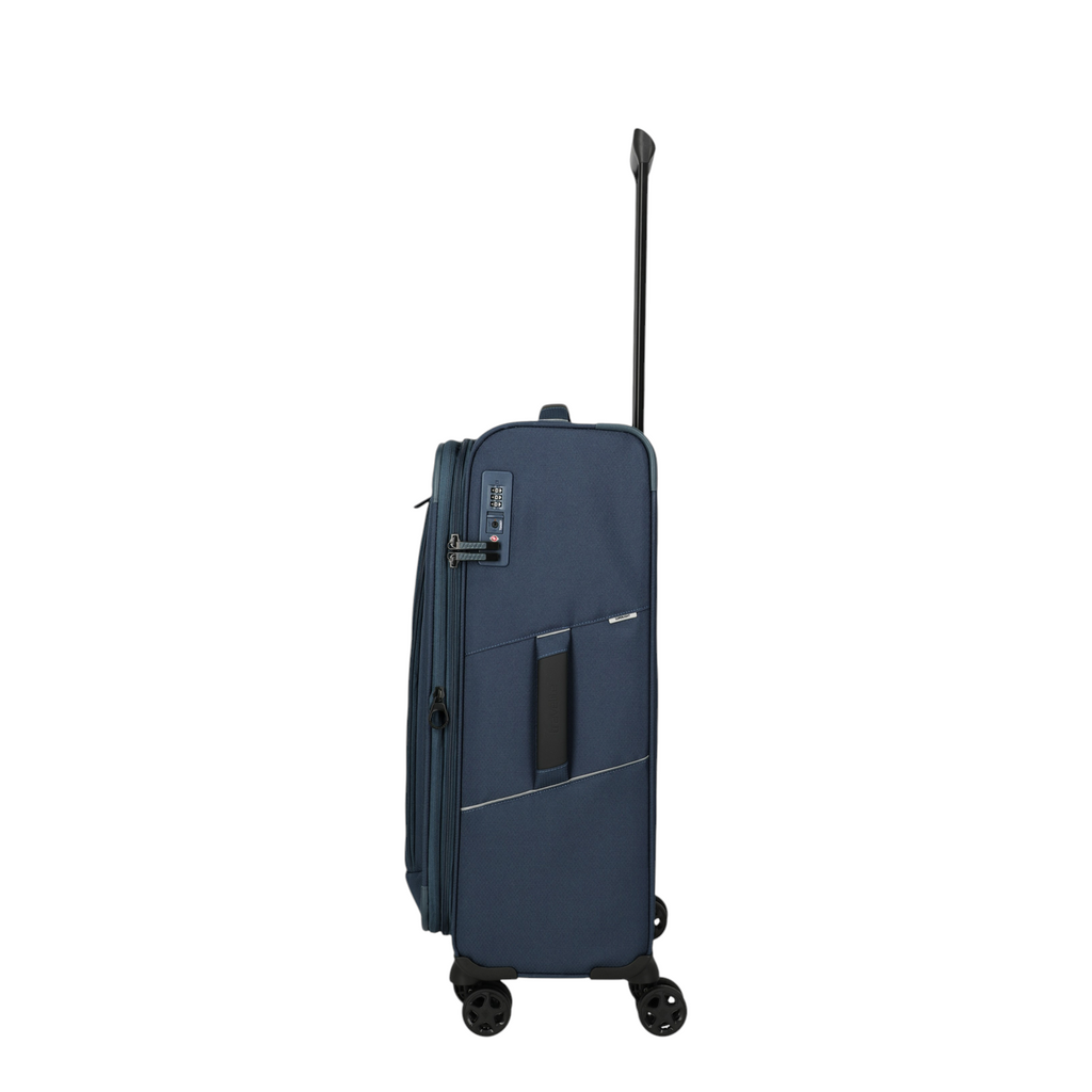 Lieblingstasche Skaii medium expandable 4-wheel trolley in dark blue with integrated TSA lock and side handle