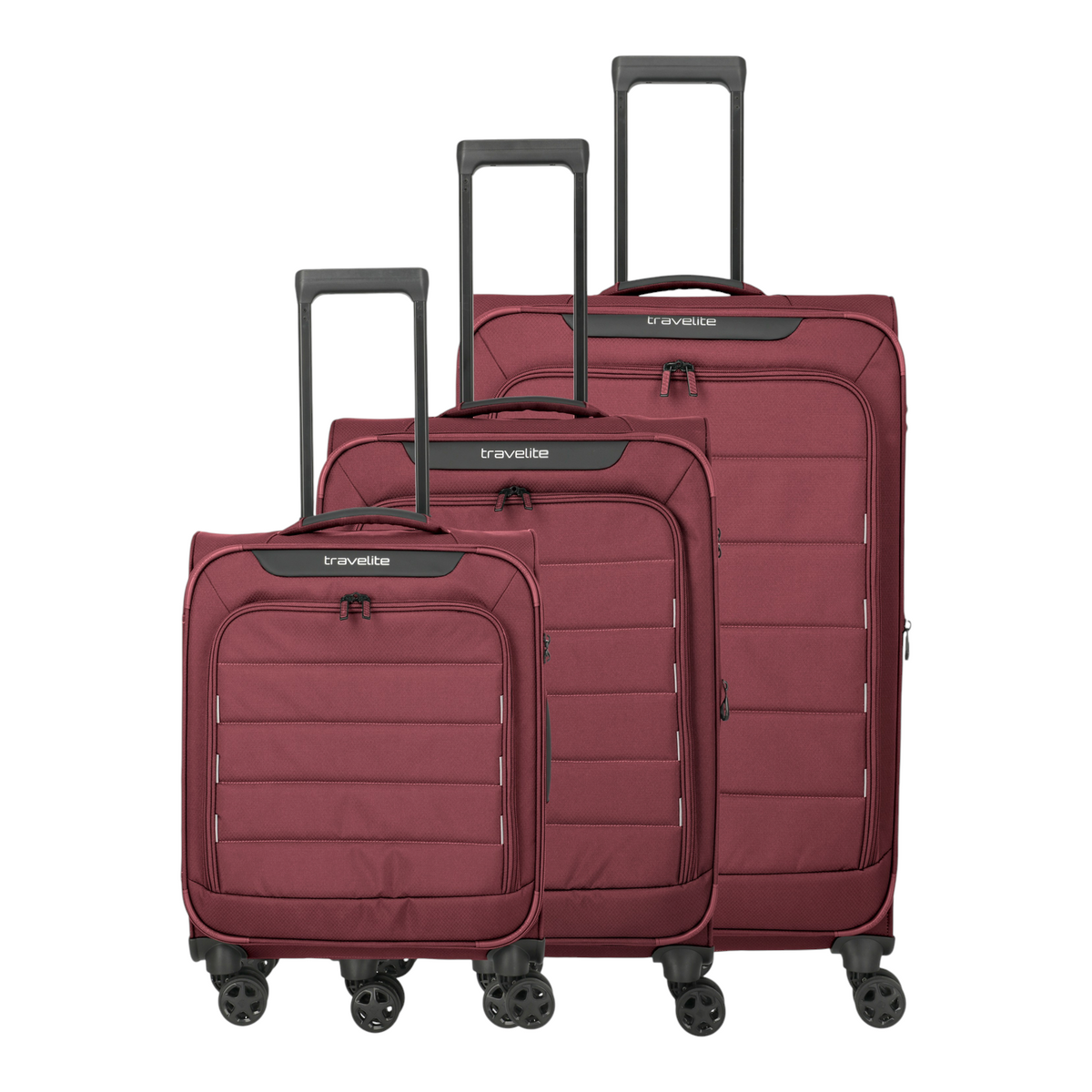 Lieblingstasche Skaii burgundy softside expandable 4-wheel trolley luggage set in three sizes