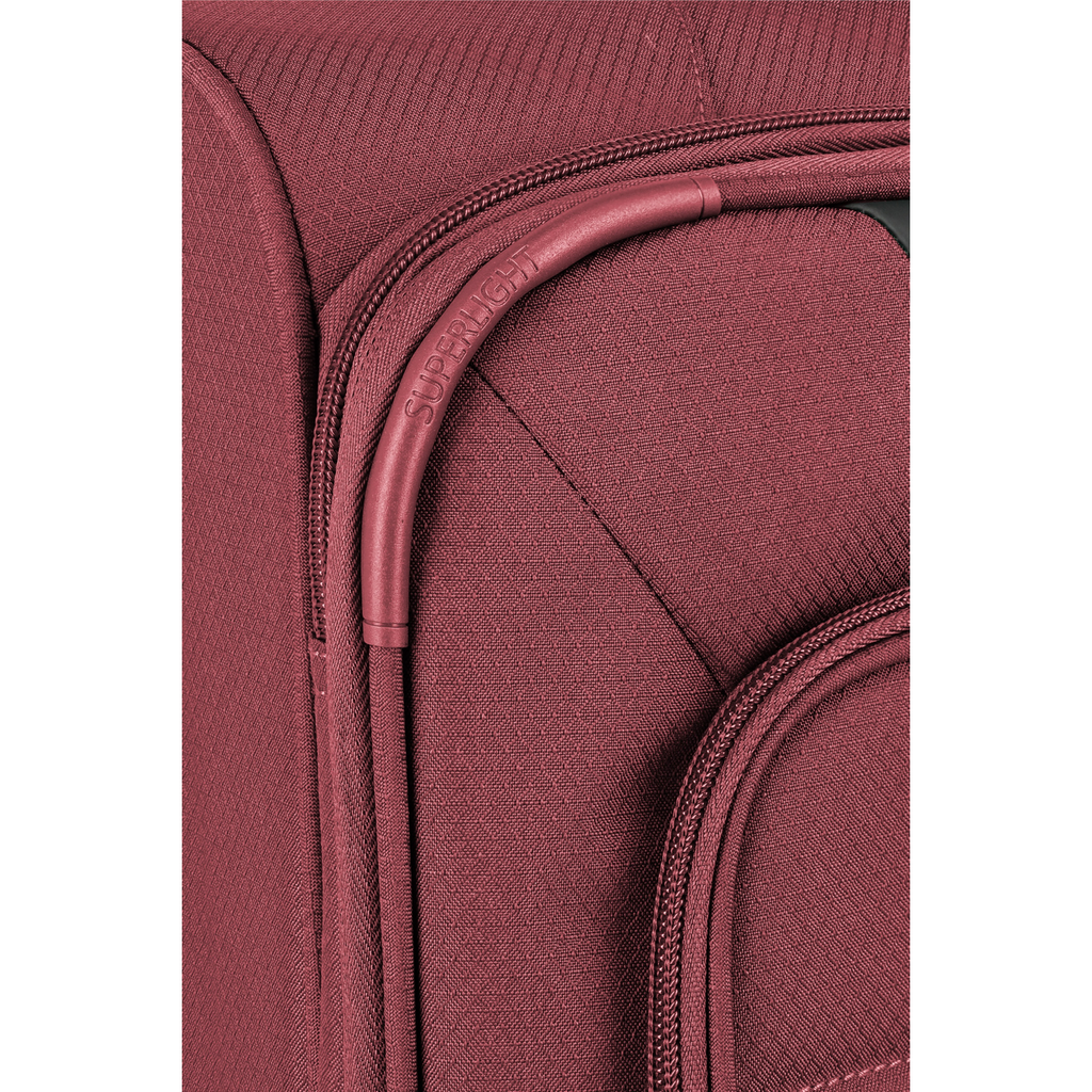 Lieblingstasche Skaii medium expandable trolley suitcase in burgundy red fabric with Superlight handle detail