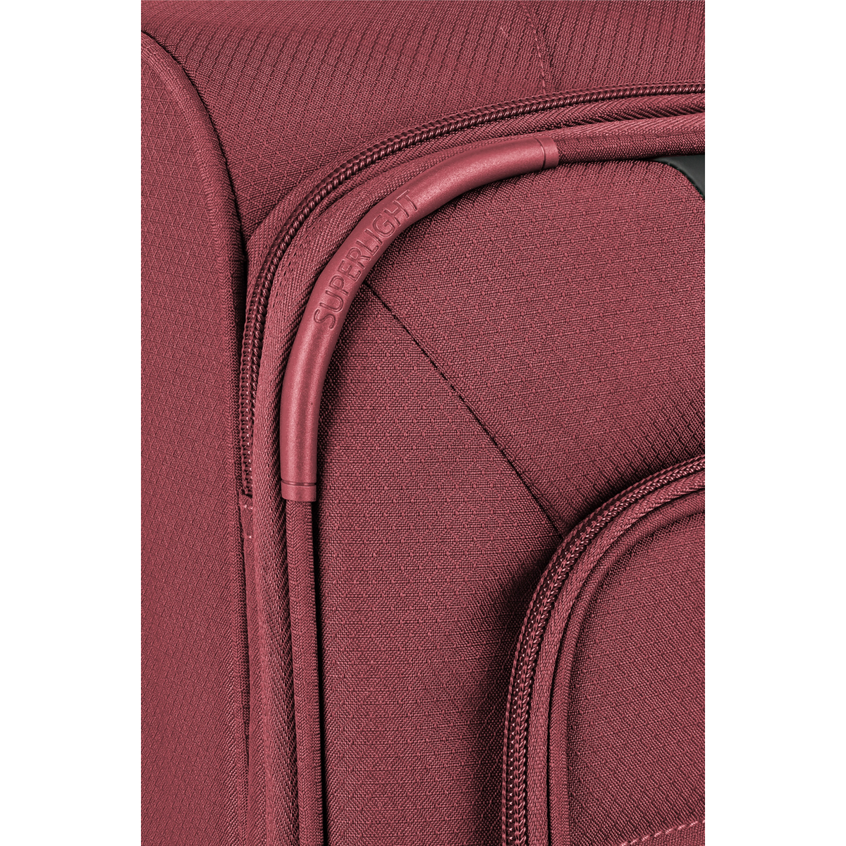 Lieblingstasche Skaii medium expandable trolley suitcase in burgundy red fabric with Superlight handle detail