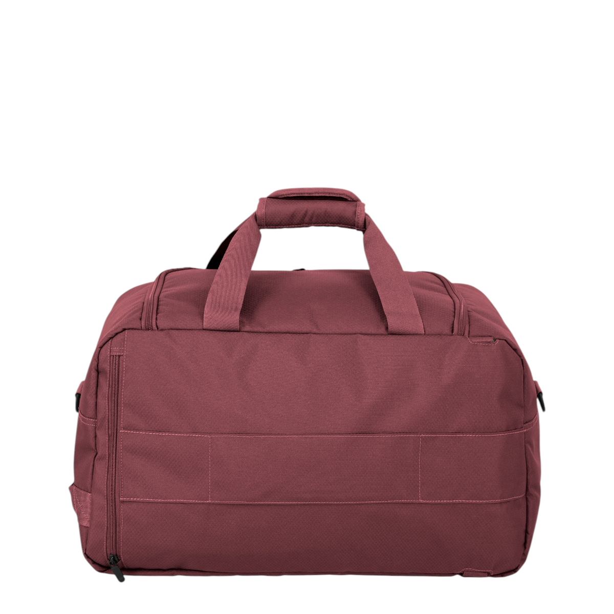 Lieblingstasche Skaii weekender rucksack in burgundy with durable fabric, top carry handles, and side zipper pocket.