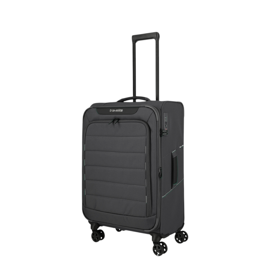 Lieblingstasche Skaii 4-wheel expandable medium trolley suitcase in dark grey with a front zippered pocket
