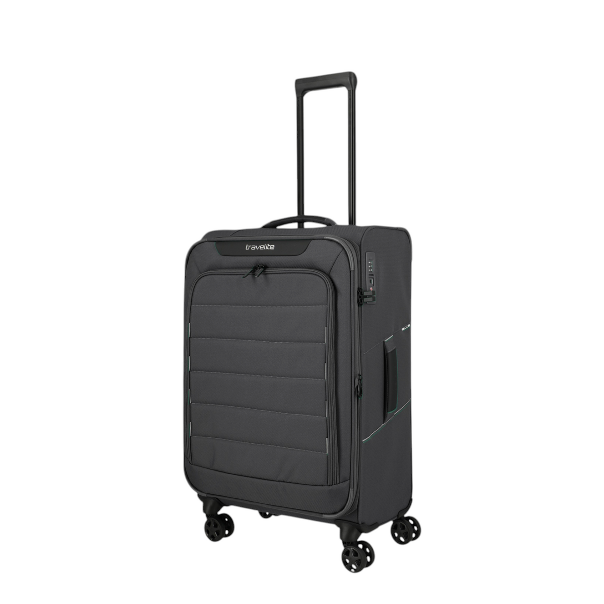 Lieblingstasche Skaii 4-wheel expandable medium trolley suitcase in dark grey with a front zippered pocket