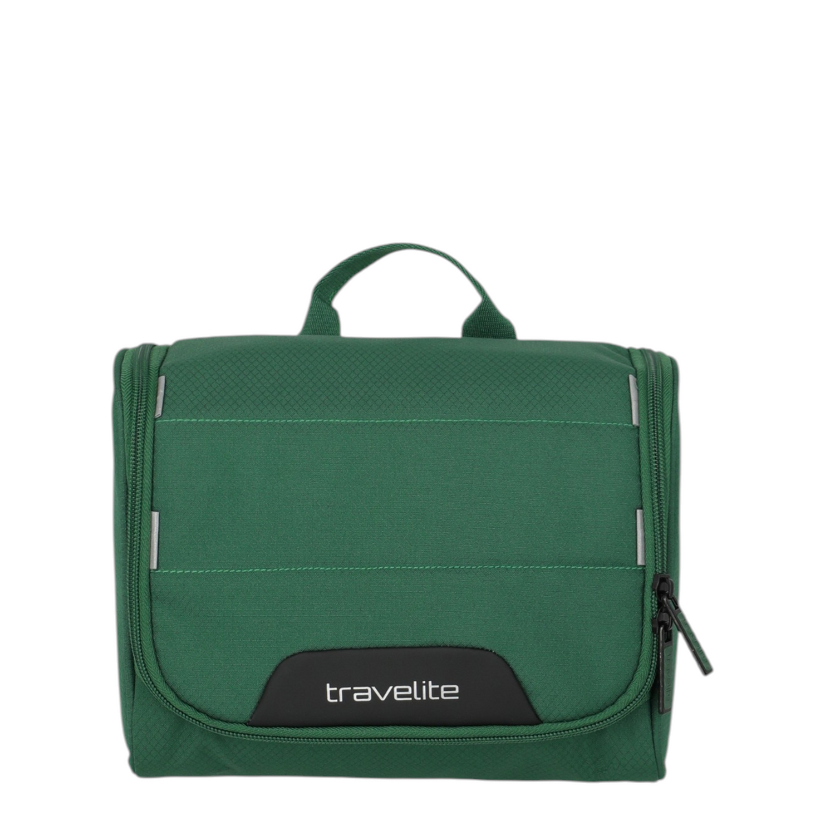 Lieblingstasche Skaii green toiletry bag with top handle and travelite logo on front