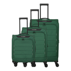 Lieblingstasche Skaii green softside trolley luggage set with four wheels and telescopic handles