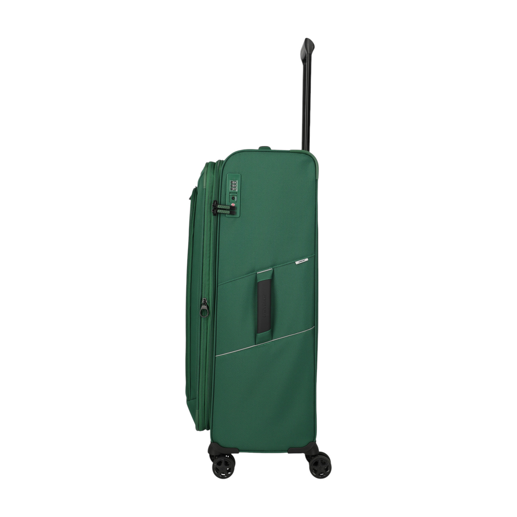 Lieblingstasche Skaii green expandable 4-wheel trolley suitcase with TSA lock, side view