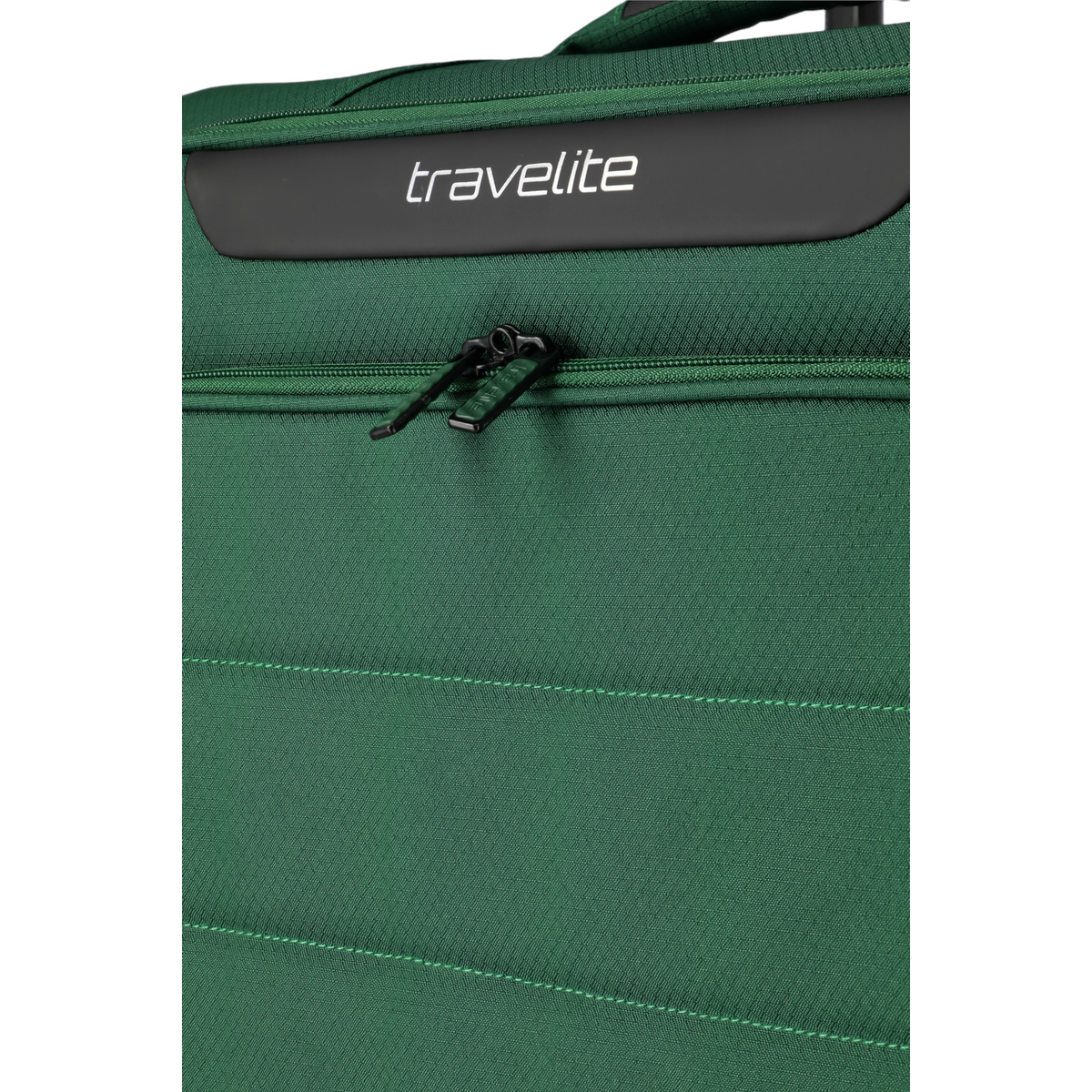 Lieblingstasche Skaii 4-wheel expandable trolley suitcase in dark green fabric with black zipper details