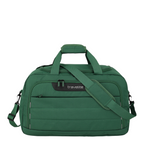 Lieblingstasche Skaii green weekender bag with top handles, adjustable shoulder strap, and front zip pocket.