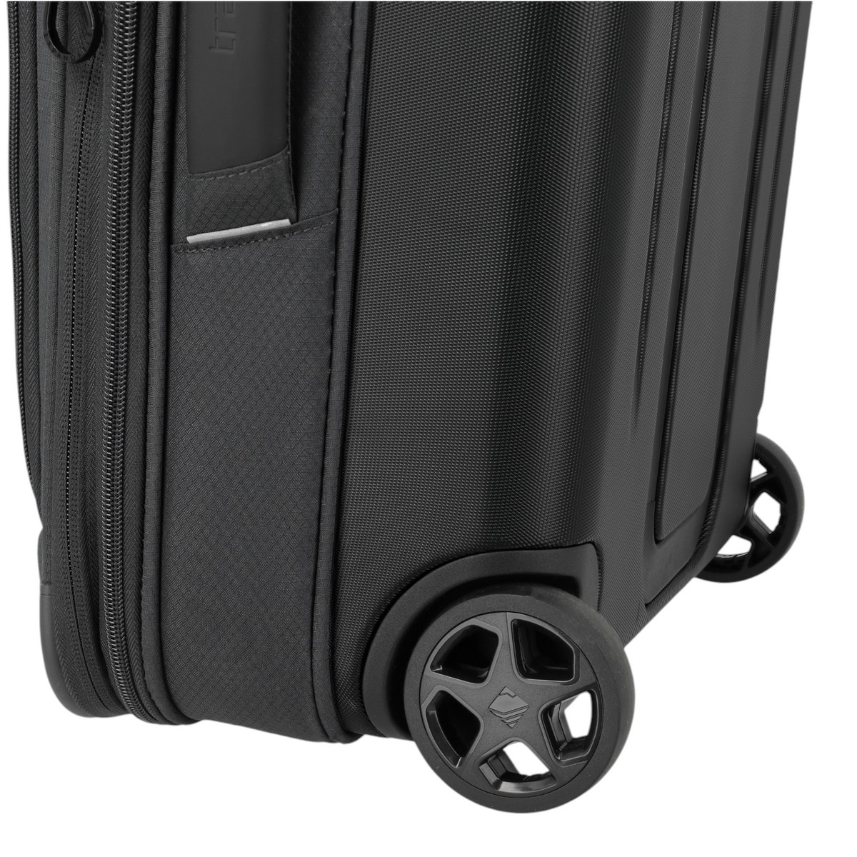Lieblingstasche Skaii 2W hybrid trolley suitcase in black featuring durable wheels and textured fabric side panel