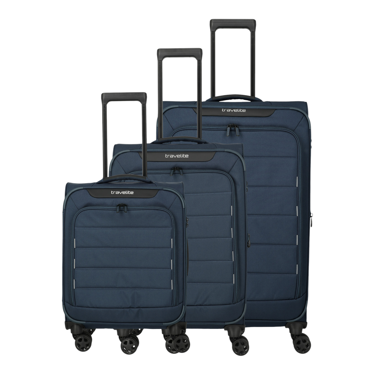 Lieblingstasche Skaii expandable navy blue 4-wheel trolley suitcase set with telescopic handles