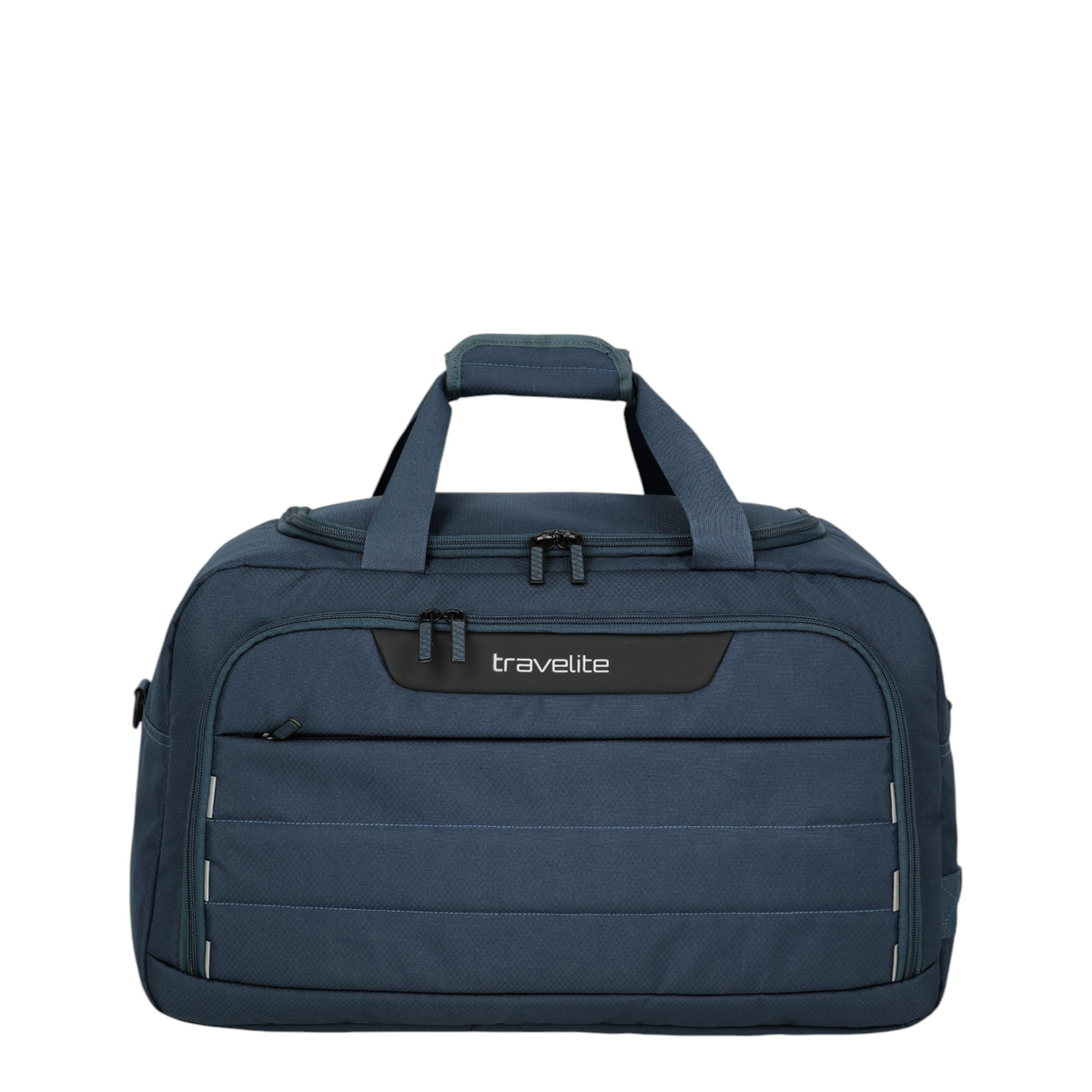 Lieblingstasche Skaii navy blue weekender rucksack with front zip pocket and travelite branding