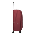 Lieblingstasche Skaii 4-wheel expandable large trolley suitcase in dark red fabric with side view