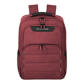 Lieblingstasche Skaii Rucksack M in burgundy with front zip pockets and top handle on a white background