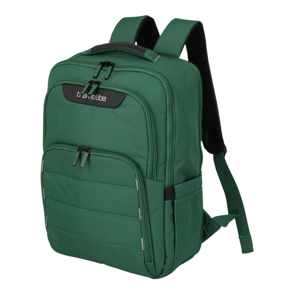 Lieblingstasche Skaii Rucksack M in green with multiple zippered compartments and padded shoulder straps