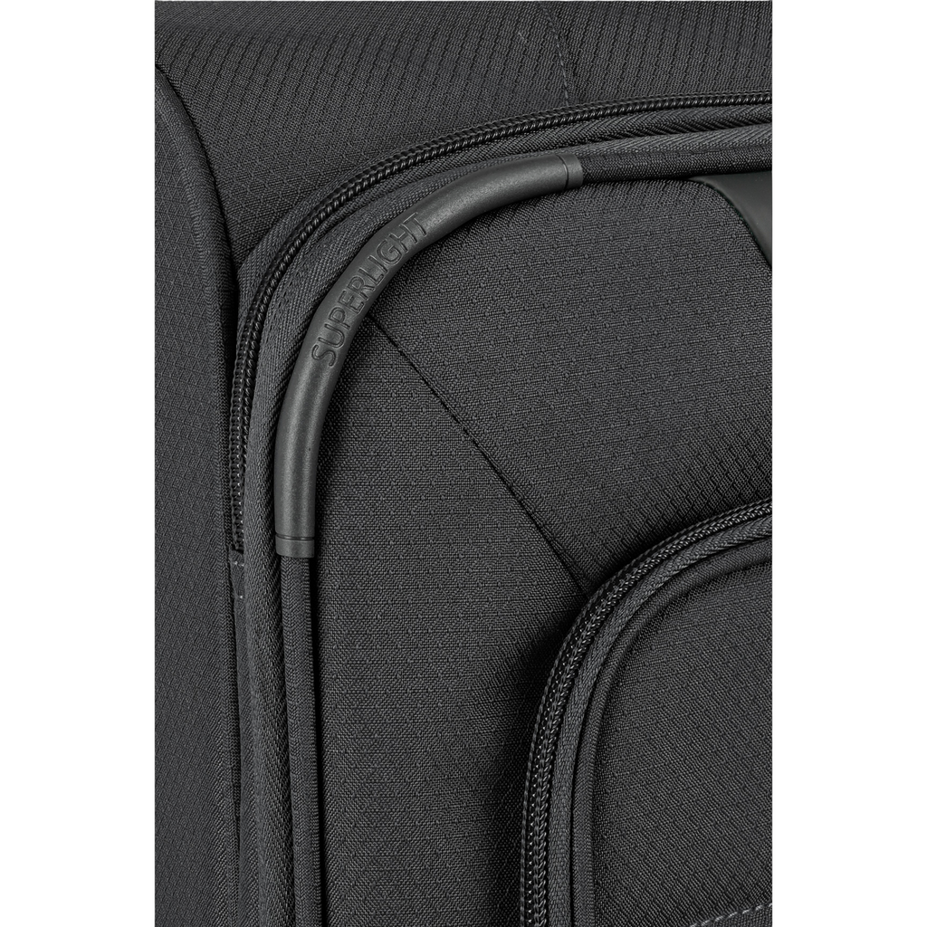 Lieblingstasche Skaii Trolley 4W S black suitcase detail with Superlight branding and durable fabric texture