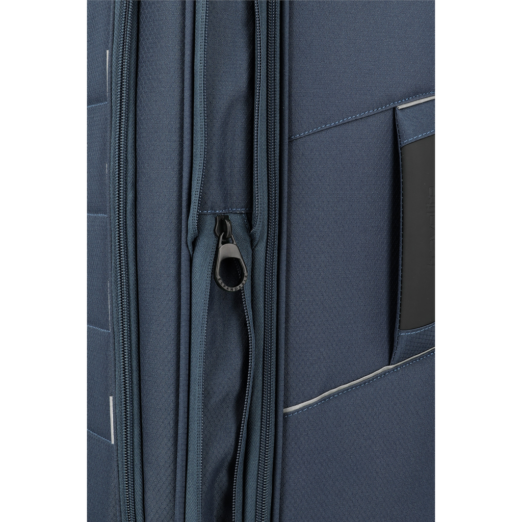Lieblingstasche Skaii trolley suitcase in blue with expandable zipper detail and durable fabric texture