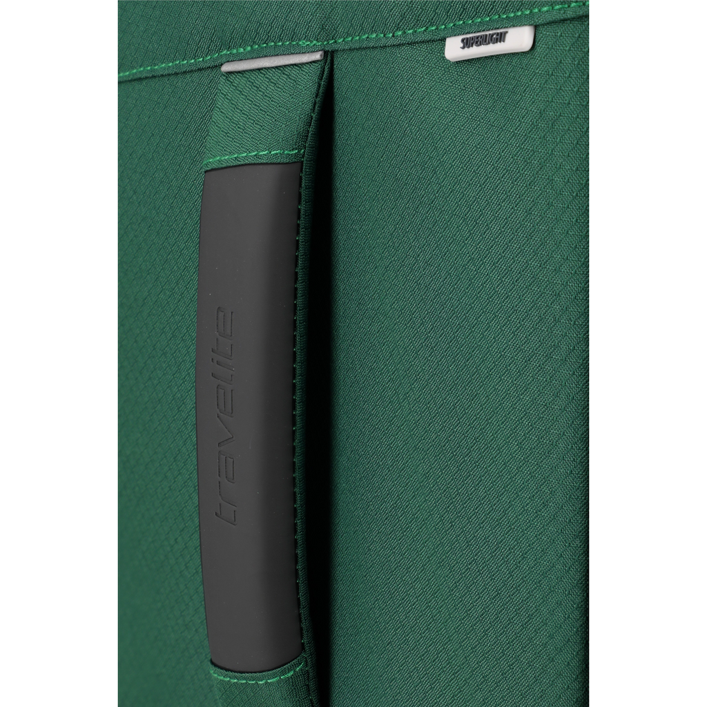 Lieblingstasche Skaii trolley suitcase in dark green with a durable black handle and superlight branding detail.