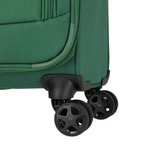 Lieblingstasche Skaii Trolley M expandable suitcase featuring durable green fabric and smooth black spinner wheels