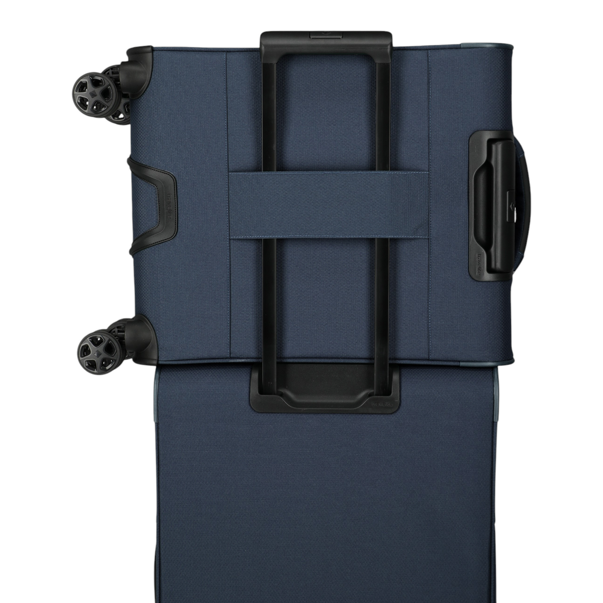 Lieblingstasche Skaii Trolley 4W S in navy blue featuring a telescopic handle and four smooth-rolling wheels