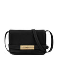 Lieblingstasche Le Smart Flow small black leather crossbody bag with a gold-tone metal clasp closure