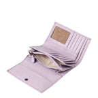 Lieblingstasche Thyme lavender leather wallet with multiple card slots and a zippered coin compartment