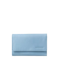 Lieblingstasche Thyme light blue leather wallet with a minimalist flap design and embossed logo