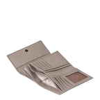 Lieblingstasche Thyme taupe leather wallet with multiple card slots and an ID window, shown open