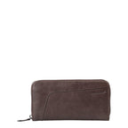 Lieblingstasche Tilda dark brown leather zip-around wallet with a slim pocket detail
