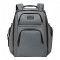 Lieblingstasche Tumi Alpha Brief Pack in grey ballistic nylon with multiple zippered compartments and top handle.