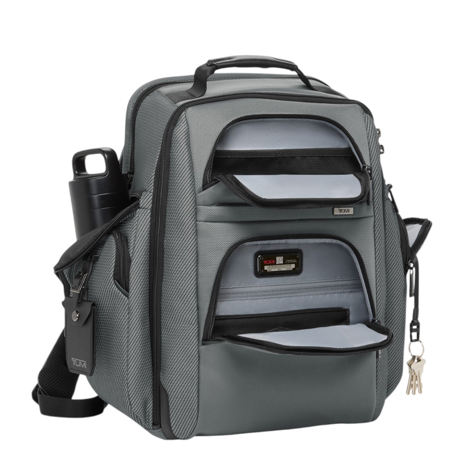 Lieblingstasche Tumi Alpha Brief Pack in grey ballistic nylon with multiple zippered compartments and side pocket