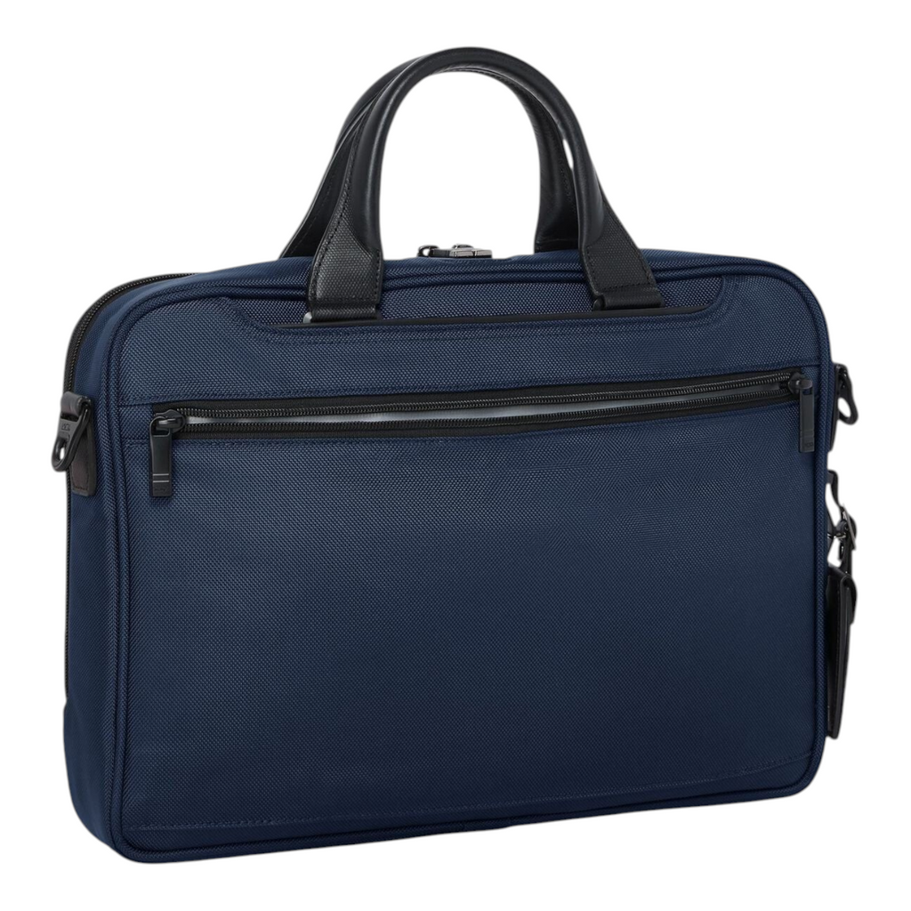 Lieblingstasche Tumi Alpha medium 15-inch navy blue ballistic nylon briefcase with black leather top handles